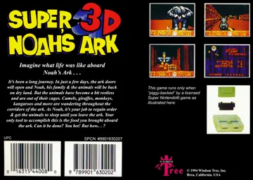 Super 3D Noah's Ark (USA) (Unl) box cover back